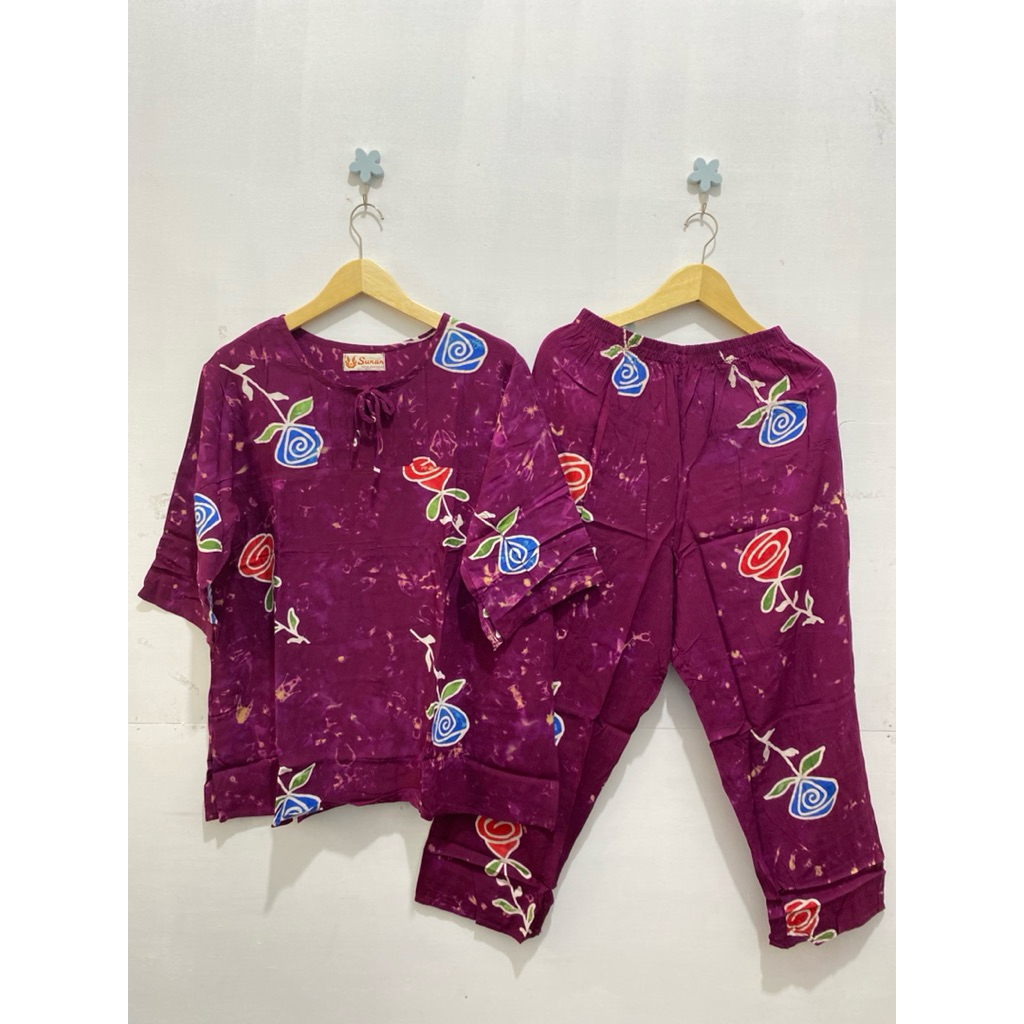 BATIK SUNAN ASLI | SETELAN CELANA PANJANG DEWASA TANGAN 3/4