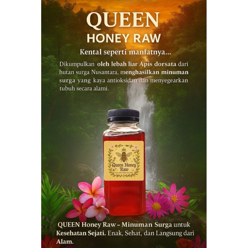

QUEEN HONEY madu murni madu hutan gong odeng 335gr