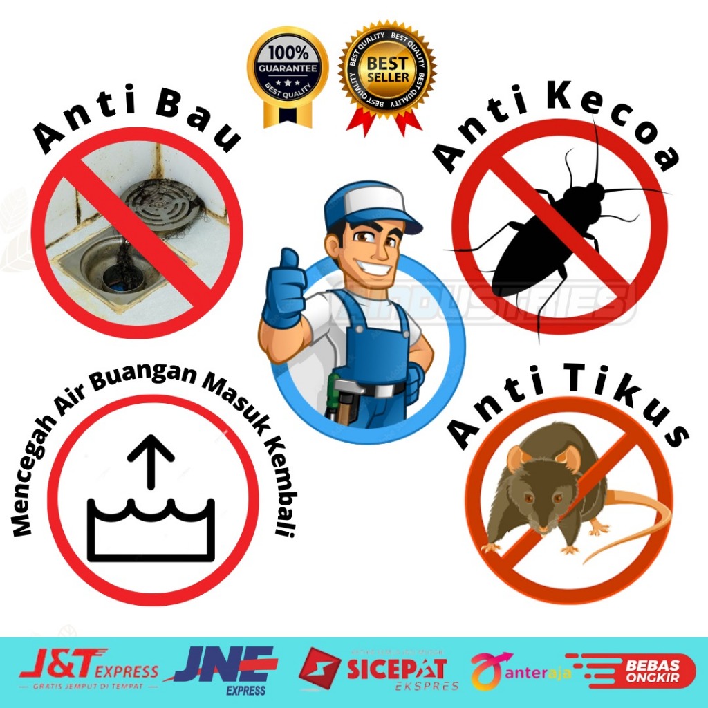 Tutup Saluran Air Kamar Mandi Anti Bau Otomatis