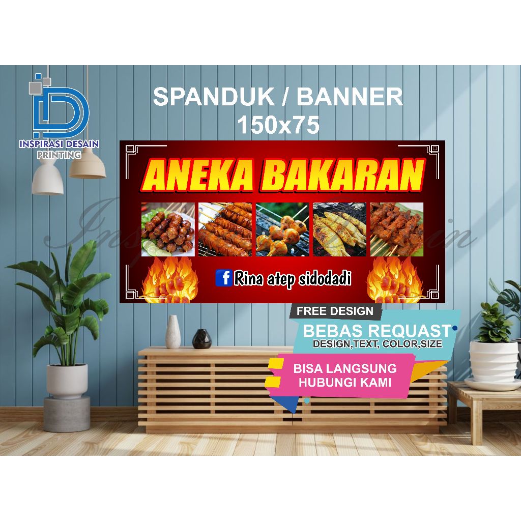 SPANDUK 150X75 ANEKA BAKARAN SEAFOOD ATAU GORENG