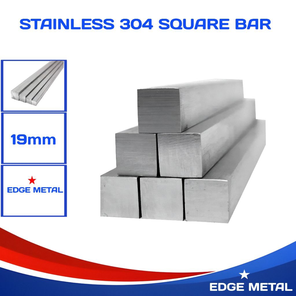 AS STAINLESS STEEL 304 SEGI EMPAT 19MM X 19MM | AS PERSEGI SS 304