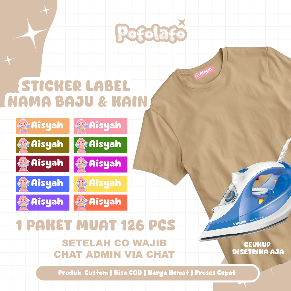 

STIKER BAJU STIKER NAMA BAJU LABEL BAJU STIKER LABEL NAMA SERBAGUNA