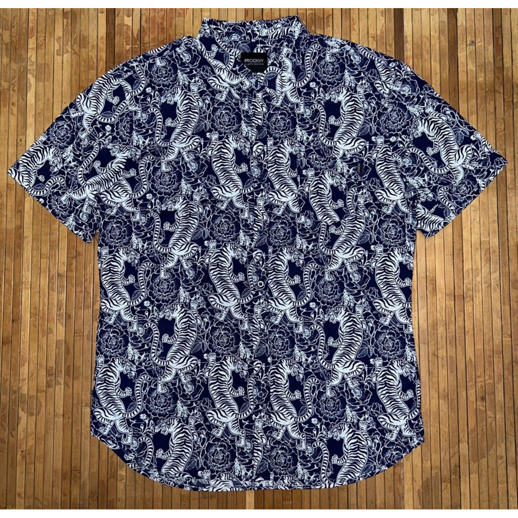 PRODIGY ONE THOUSAND TIGER HAWAIIAN SHORT SLEEVE SHIRT sun surf oniwa soto