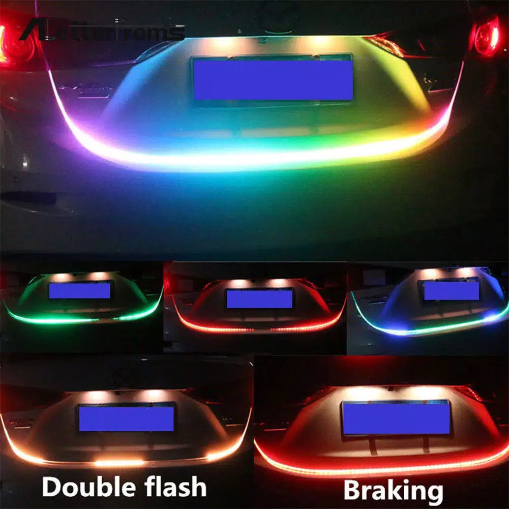 Lampu LED Bagasi Mobil RGB Running LED Strip Tail Light Flow 120cm 12 Volt 24 Volt