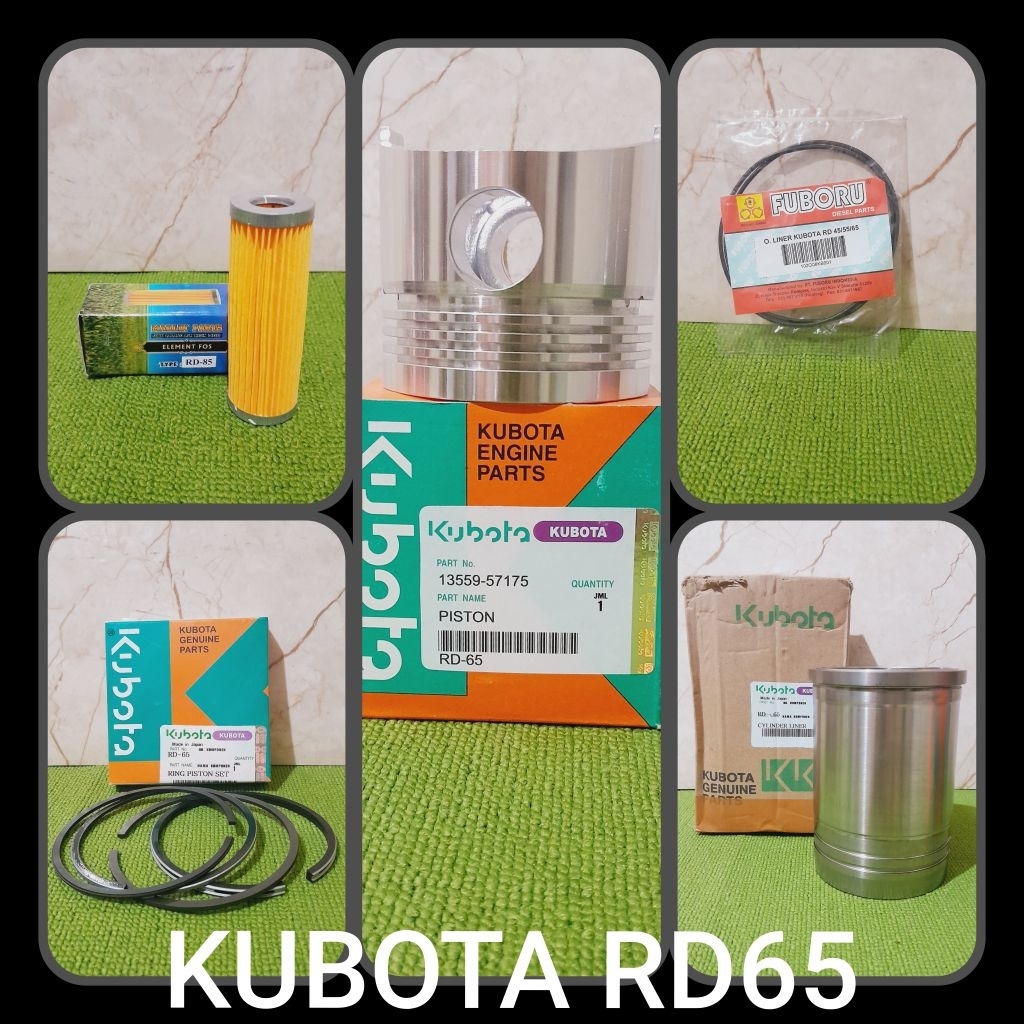RD 65 PAKET CYLINDER LINER PISTON RING SET ORING MESIN DIESEL KUBOTA RD65