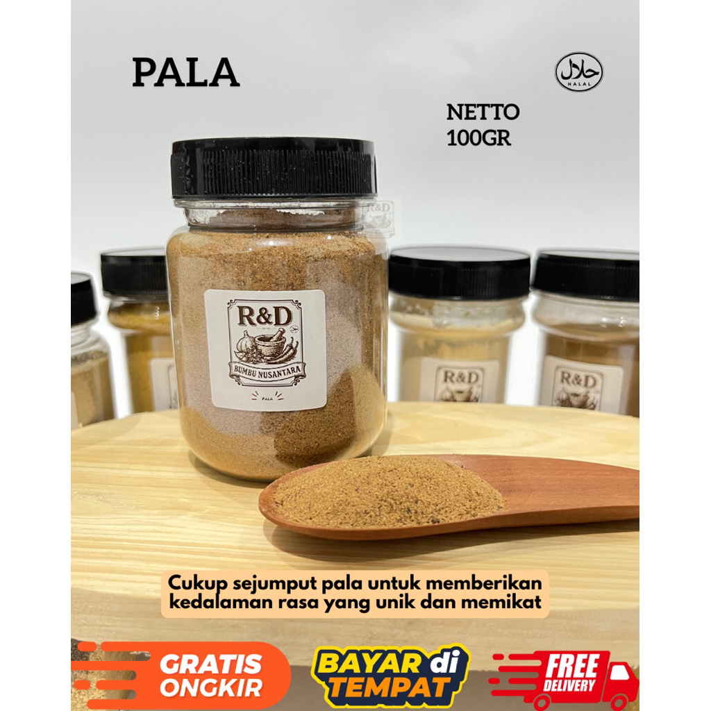 

Pala Bubuk Rempah, Nutmeg powder - Bumbu Dapur