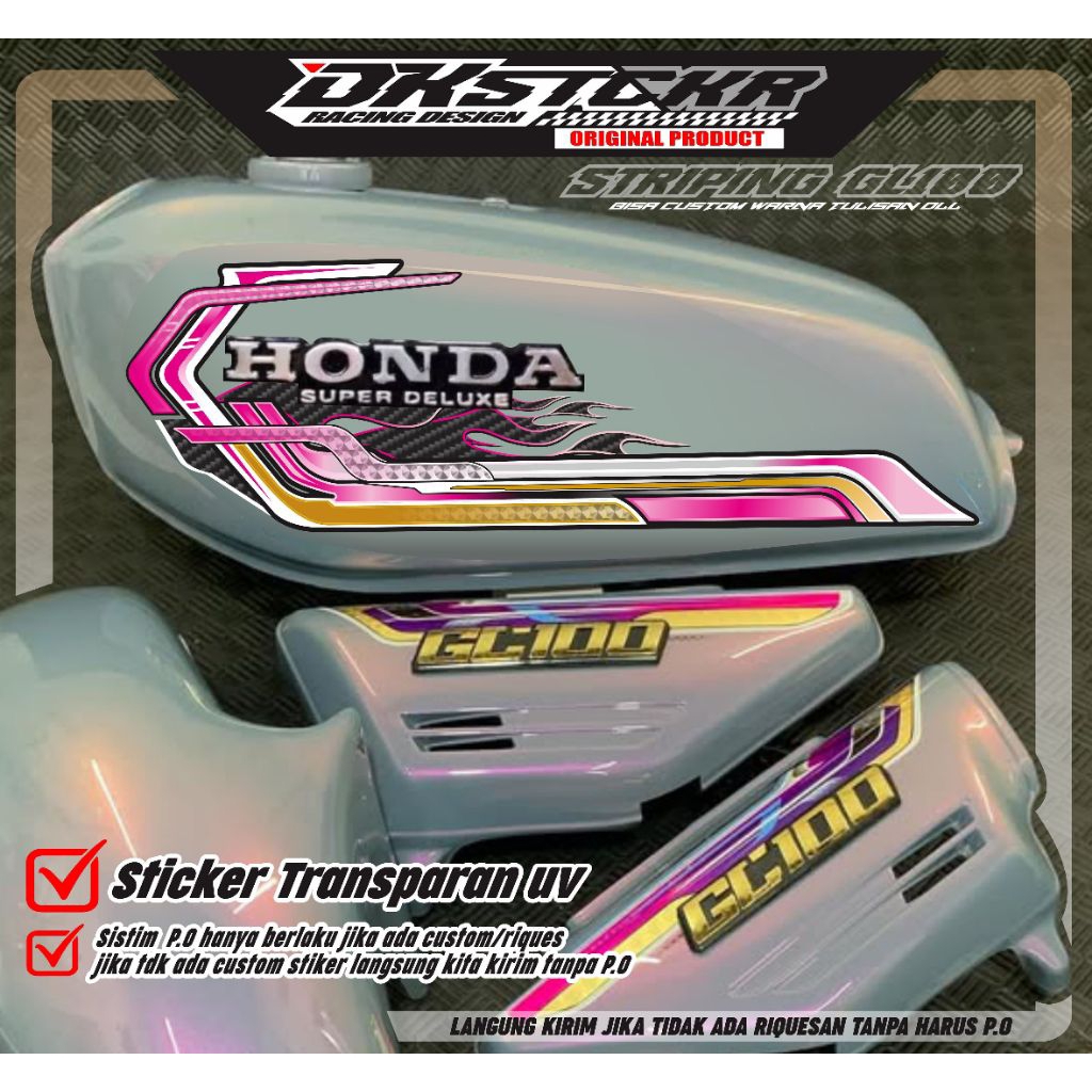 STRIPING GL 100 - STRIPING GL 100 CUSTOM - STRIPING GL 100 TRANSPARAN - STRIPING GL 100 BIRU MERAH U