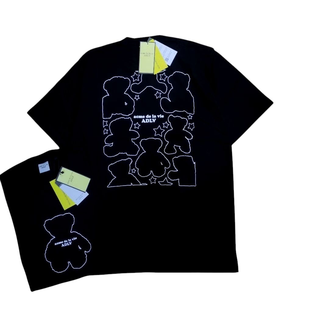 Kaos Oversize T-shirt Unisex ADLV COLLAB TEDY LINE Cotton Combed 24s Premium Quality Fulltag and Lab