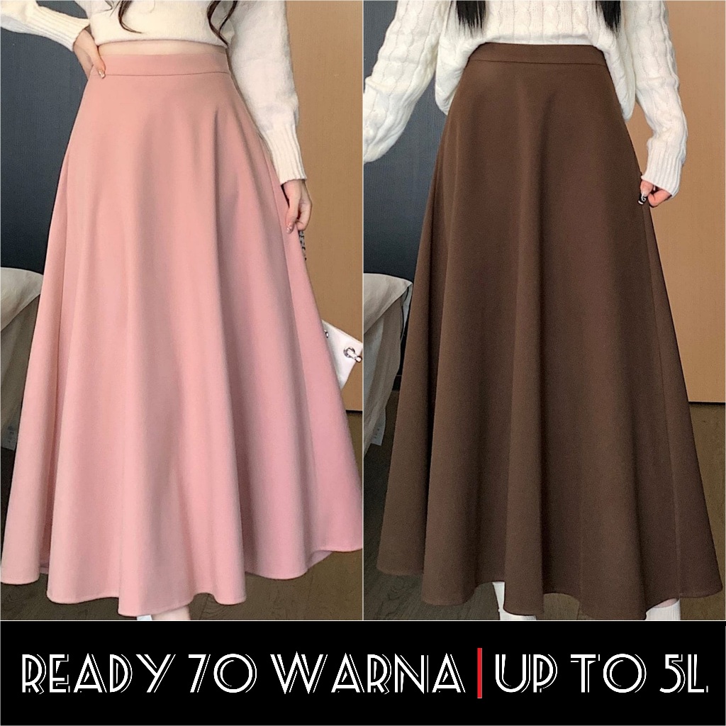Rok Payung / Rok setengah Lingkar 70 warna Size Upto 5XL