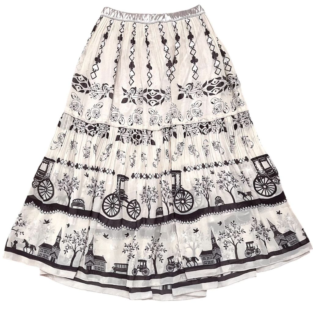 Tiered Cottagecore Bohemian Classical Midi Skirt | preppy academia rok selutut music musik note lagu