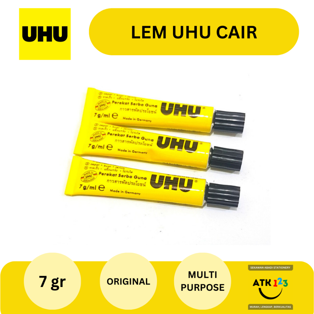

UHU Lem Kertas Cair Merk UHU 7ml / Multi Purpose Glue / Lem Serba Guna