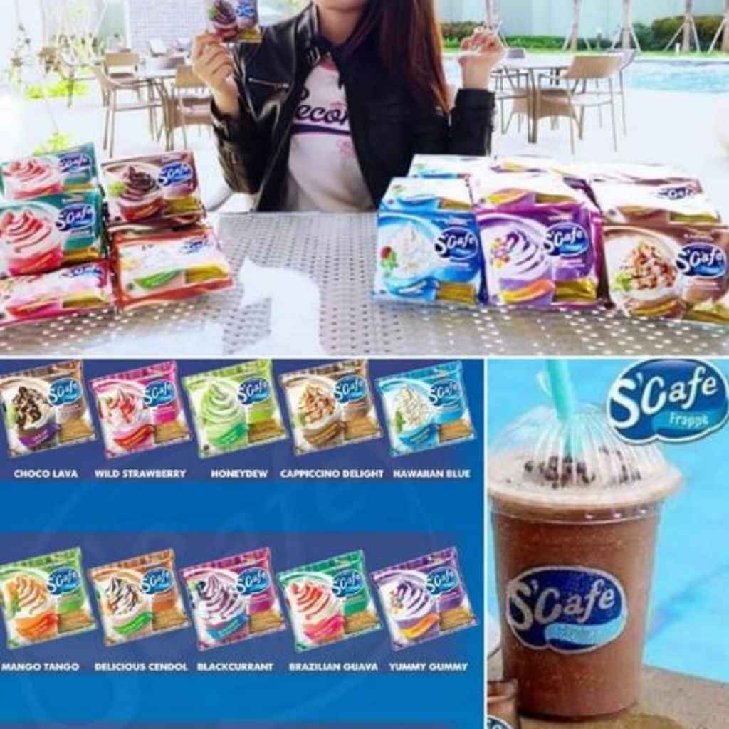 

S'CAFE FRAPPE --WILD STRAWBERRY-- Milkshake Powder Rasa Unik-Mu isi 10sachet