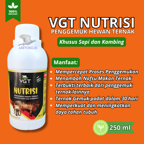 Livvicstore Vgt Sapi 250 Ml Original - Vgt Sapi Penambah Adg - Vgt Ternak Sapi Kambing Domba