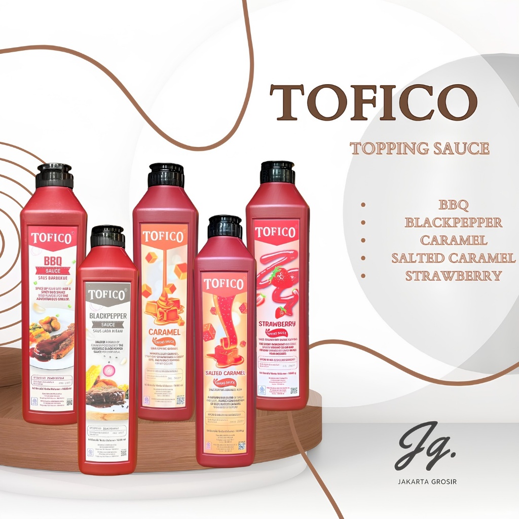 

TOFICO Topping Sauce 1L – BBQ, Blackpepper, Caramel, Salted Caramel, Strawberry