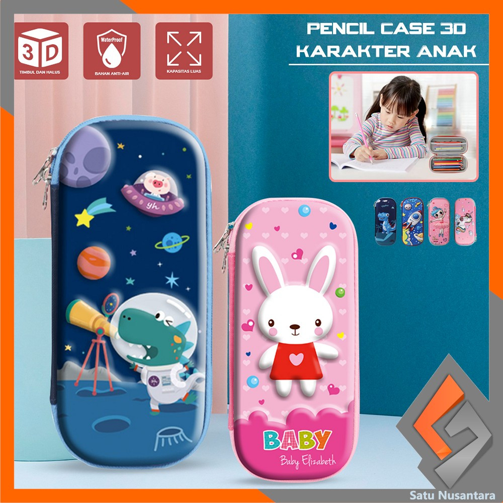 

EC SN-A39 Kotak Pensil 3D Karakter Timbul Tempat Pensil Anak Sekolah TK / Tempat Penyimpanan Alat Tulis Anti Air Import