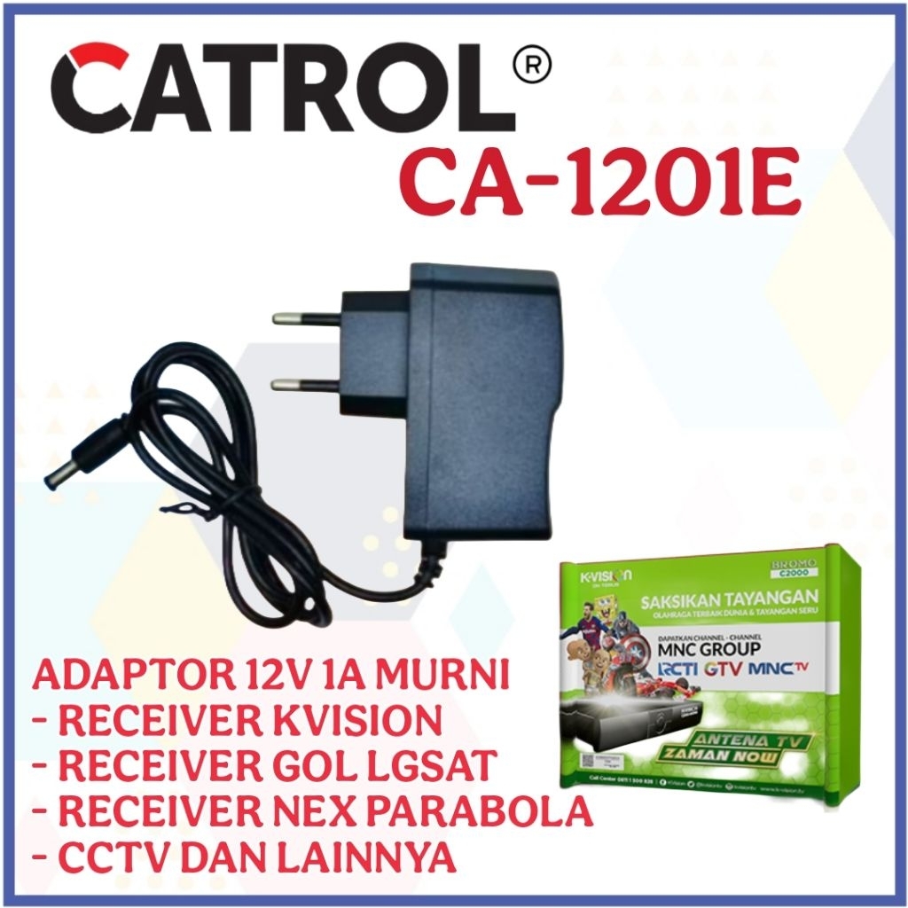 Adaptor 12V 1A Murni Catrol Adaptor K-vision LGsat OPTUS Gardiner Router STB