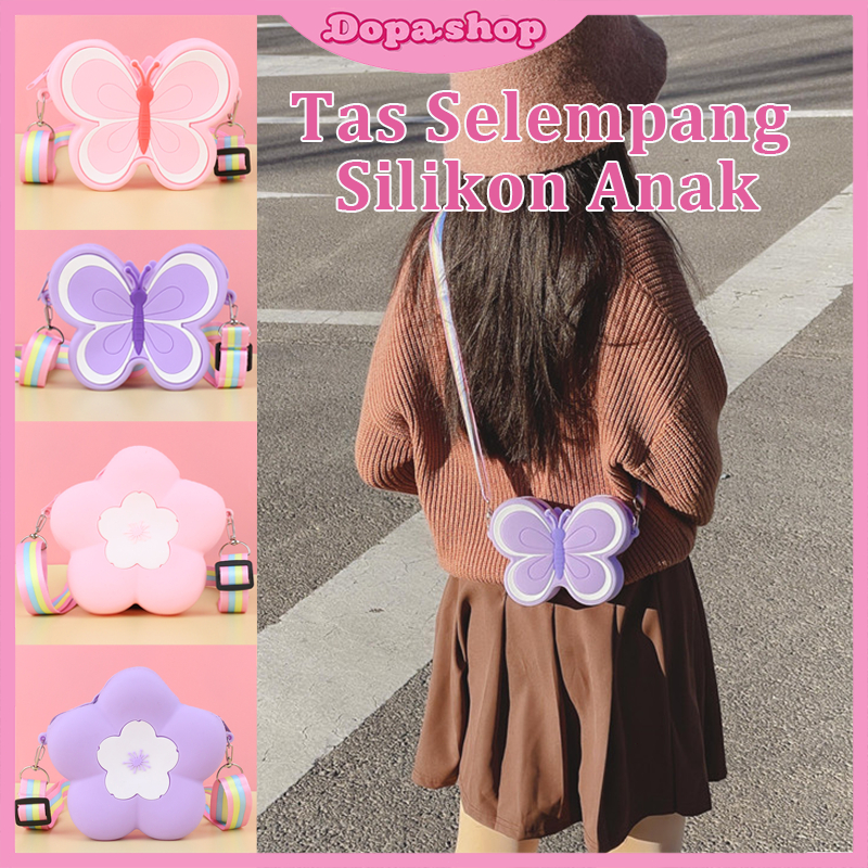Tas Selempang Silikon Anak / Silicone Coin Purse / Tas Butterfly Tas Jelly Silikon / Cute Coin Purse