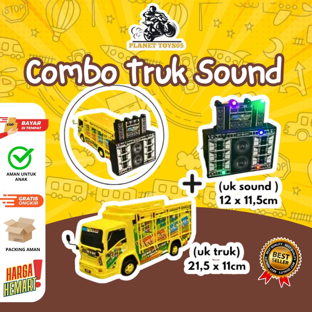 [COD] Combo (2 in 1) Mainan Truk Basuri Oleng T0 1 Plush Sound Horeg Mini DT 1B
