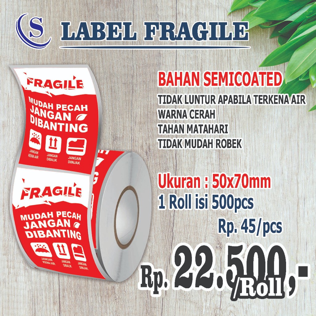 

Stiker Mudah pecah Jangan Dibanting Sticker Fragile 500pcs per Roll