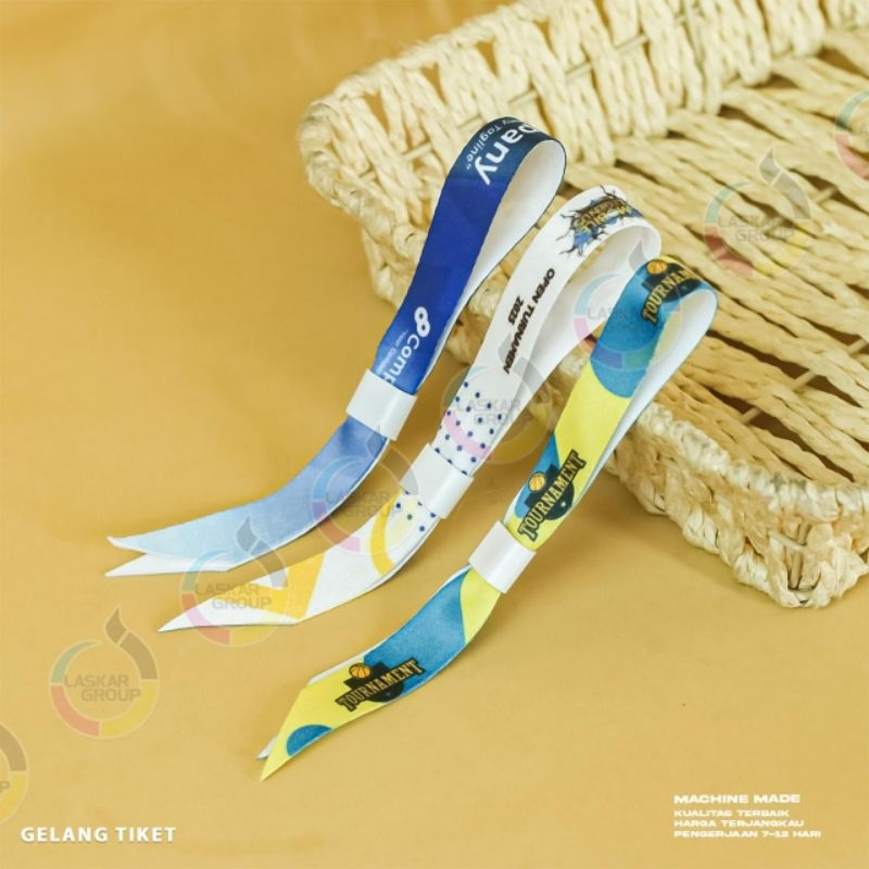 

gelang tiket 1,5 cm Tiket Konser / Wristband / Gelang Lanyard Konser 2cm Custom / gelng tiket /