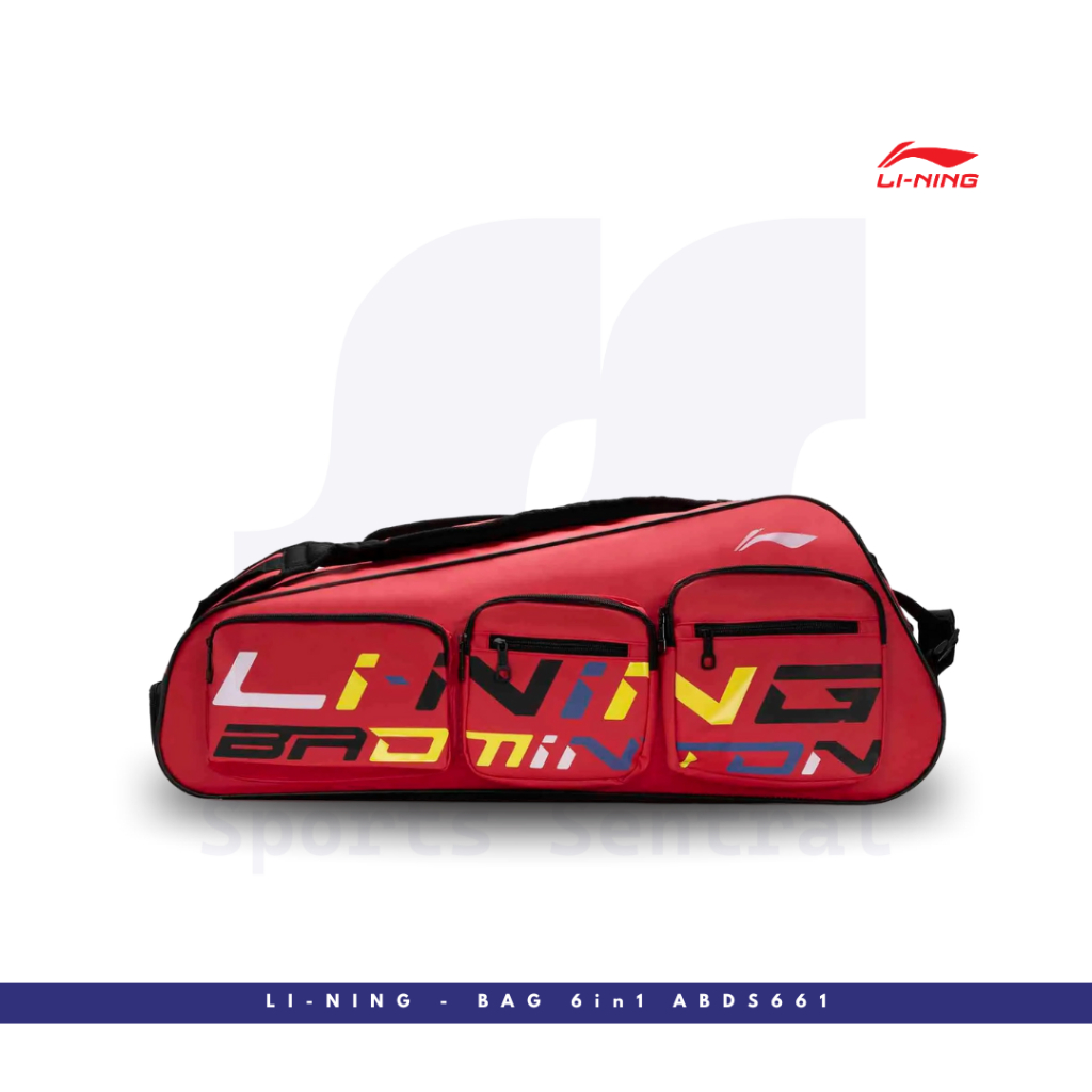 Lining Tas Raket Badminton 6in1 Trio Pocket Kit Bag ABDS661 ( Thermo )