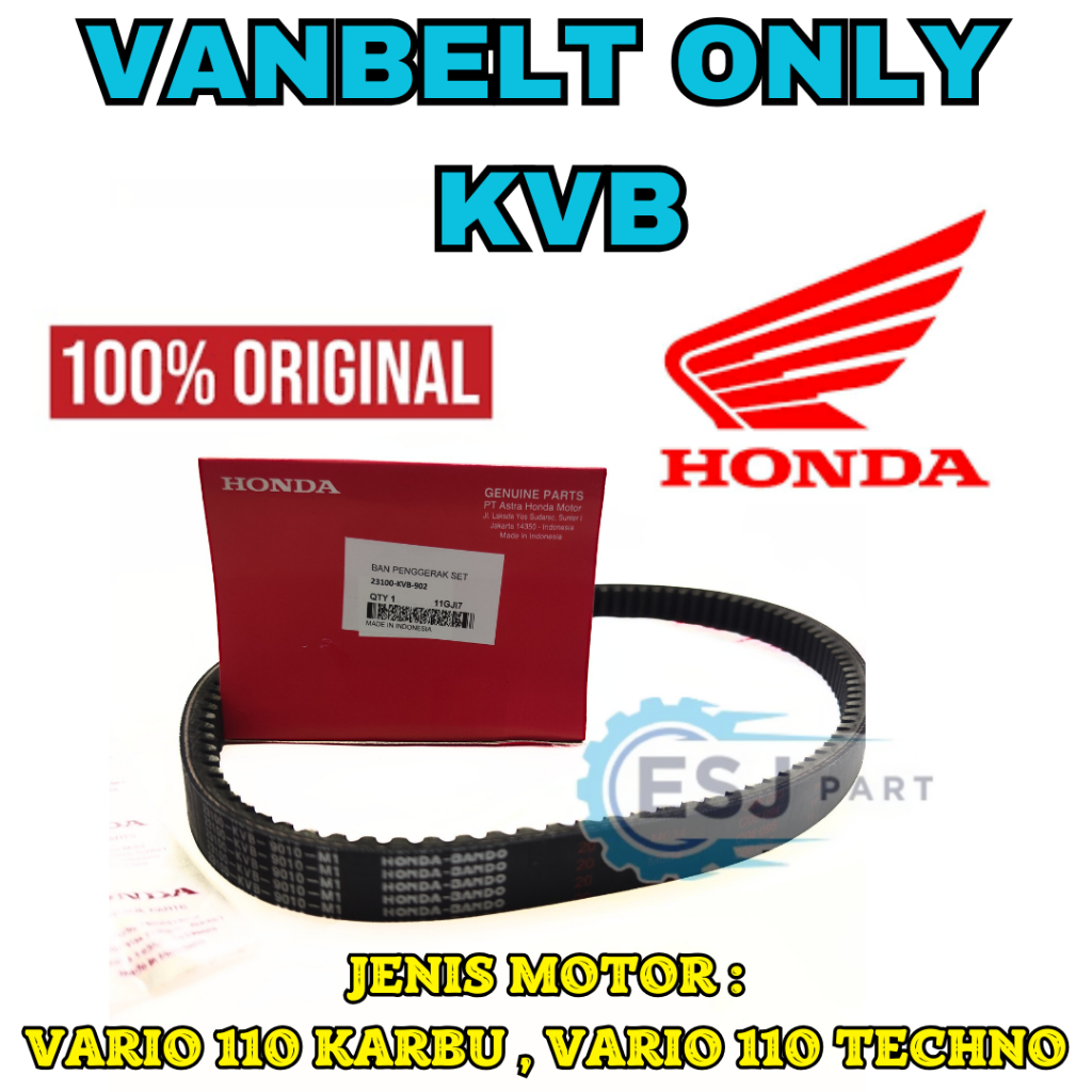 VANBELT ORI V-BELT ONLY KODE-KVB HONDA VARIO KARBU & VARIO110 KARBU KUALITAS ASLI ORIGINAL HONDA AHM