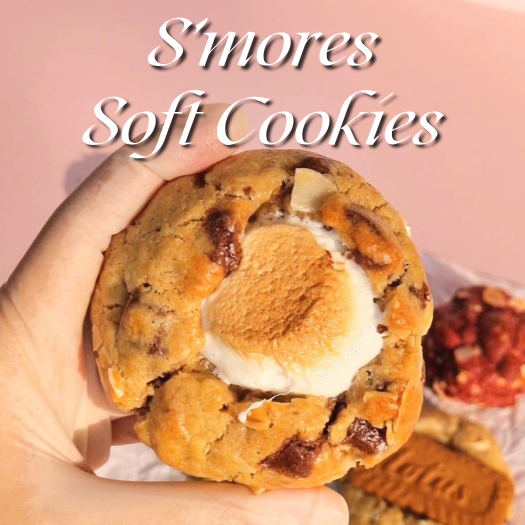 

SOFT BAKED COOKIES S'mores Artisan Premium | Cookies Isi Marshmallow dan Biskuit S'mores by Shabrina Patisserie