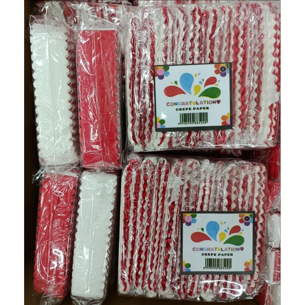 

kertas krep skrep crape tisu tissue dekorasi paper potong kecil merah putih