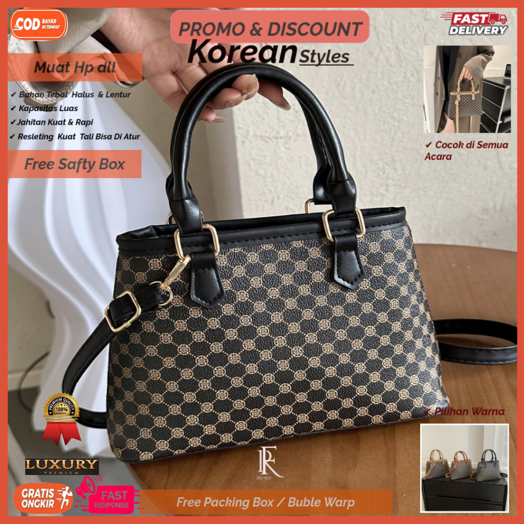Tas Selempang Wanita Bahan Kulit Model Terbaru Tas Jinjing Cewe Kekinian Import PR 8502