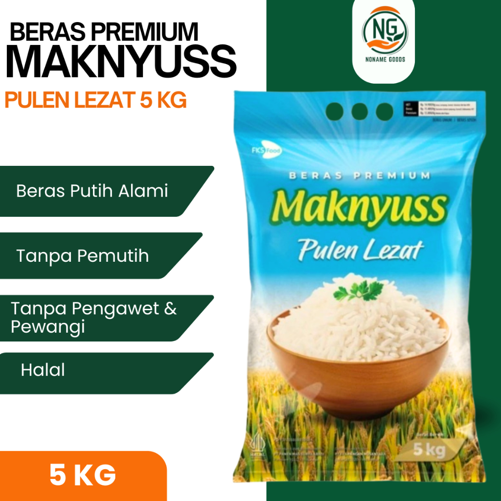 

BERAS MAKNYUSS 5 KG PREMIUM BERAS PULEN LEZAT KUALITAS PREMIUM