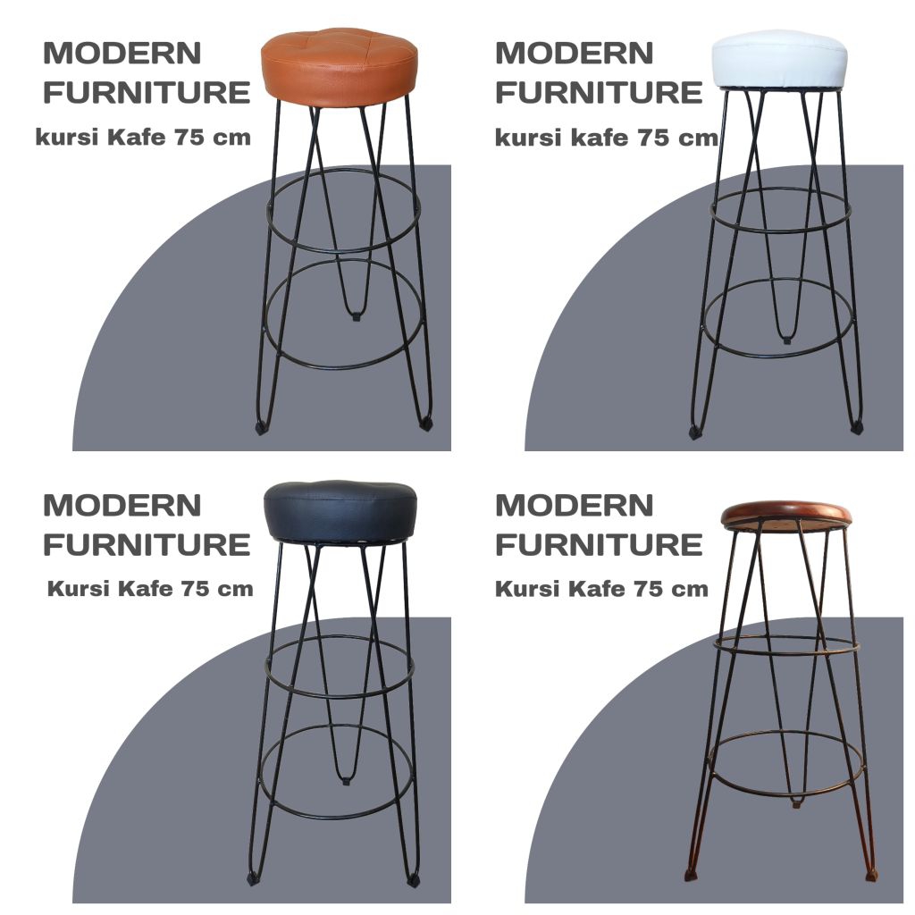 Kursi Tinggi Barstool busa 75 cm bahan besi bangku kafe,bangku bar,kursi santai,kursi plastik,bangku