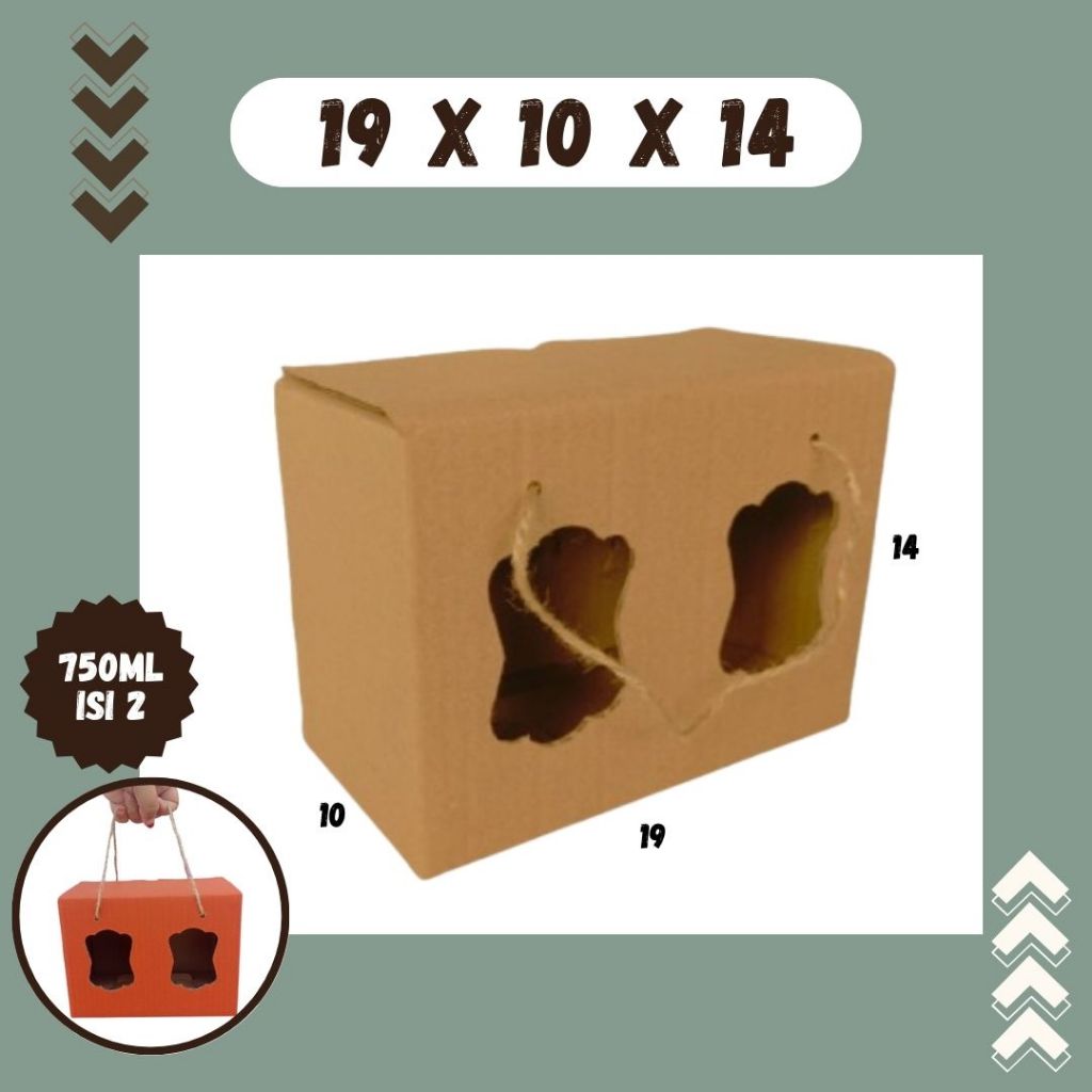 

Box Kuker jar Tali 19x10x14 Toples Jar 750ml isi 2 Jinjing Gable Box Jar Kue Kering Agen Kertas KFC