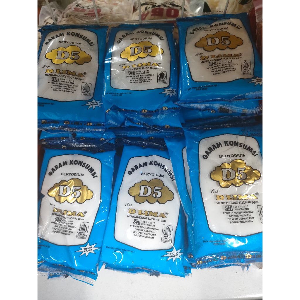 

Garam Konsumsi Beryodium Cap D5 100GR– Garam Dapur Sehat & Bersih