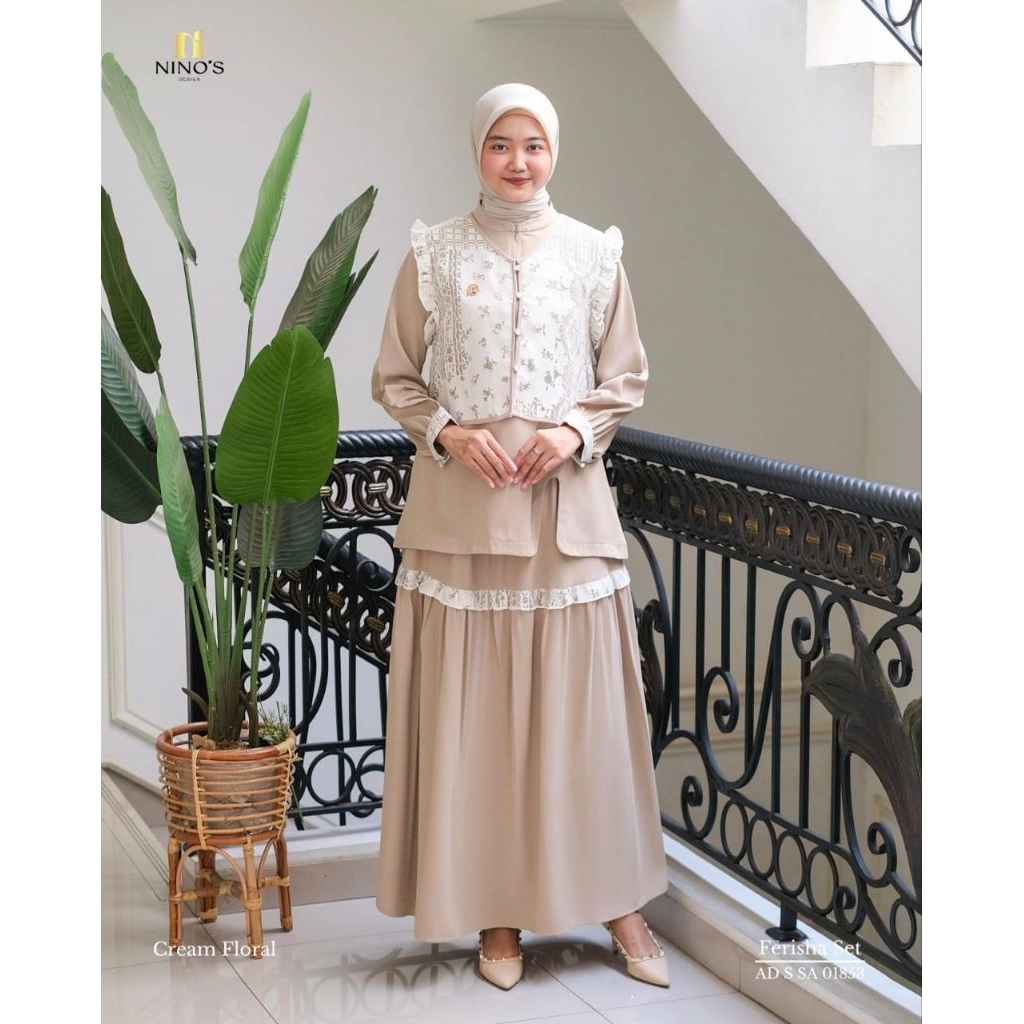 Ferisha Set Setelan Rok Premium Original By Ninos Design