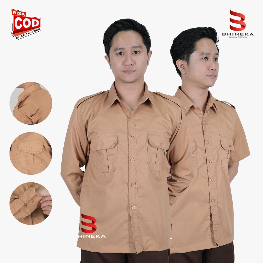 Kemeja Pramuka Pembina Laki Laki Baju Pramuka Guru Kemeja Pramuka PNS Lengan Panjang dan Pendek