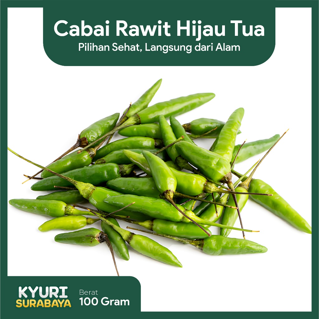 

Cabai Rawit Hijau Tua 100gr