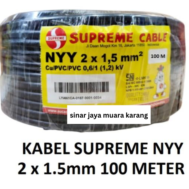 Kabel Supreme NYY 2 x 1.5 Per Meter