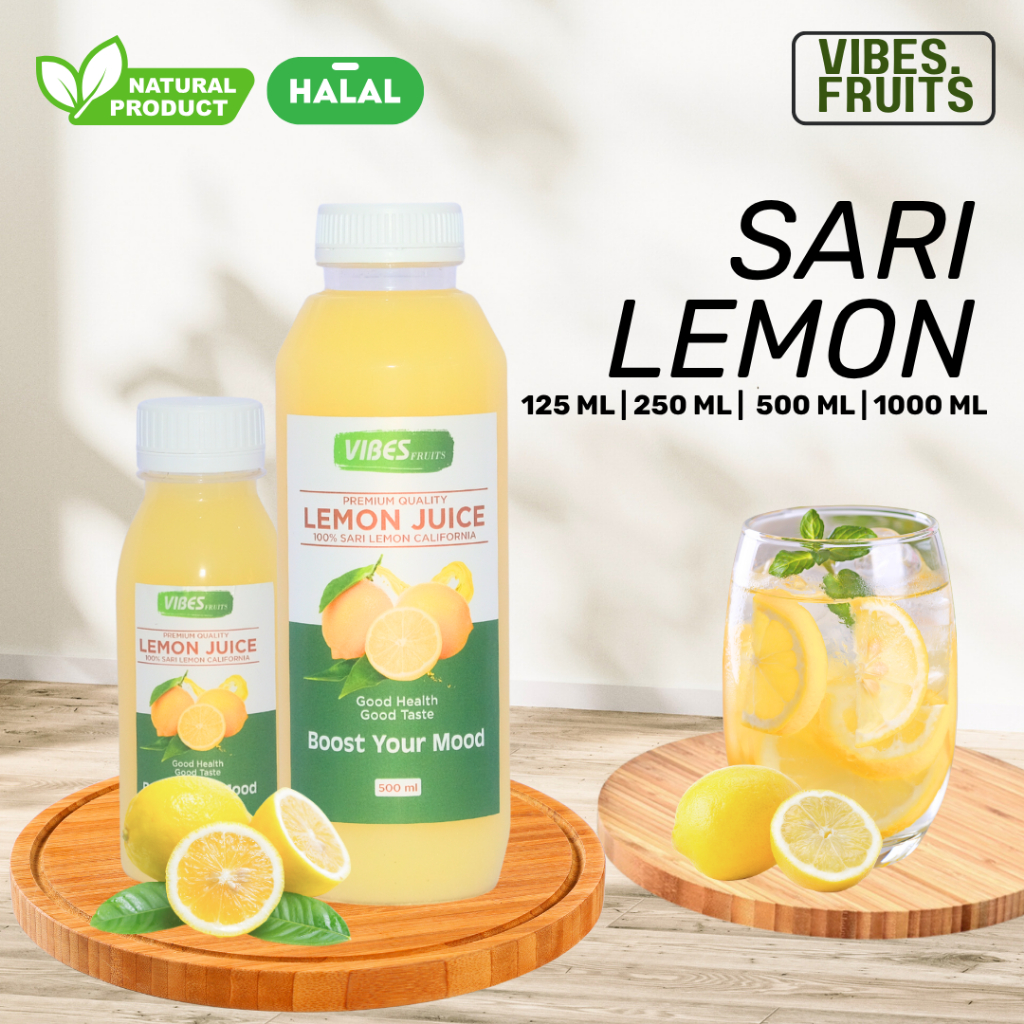 

Sari Lemon Vibes Fruit Murni 100% / Sari Lemon Peras Murni Tanpa Campuran Asli Pure lemon Juice