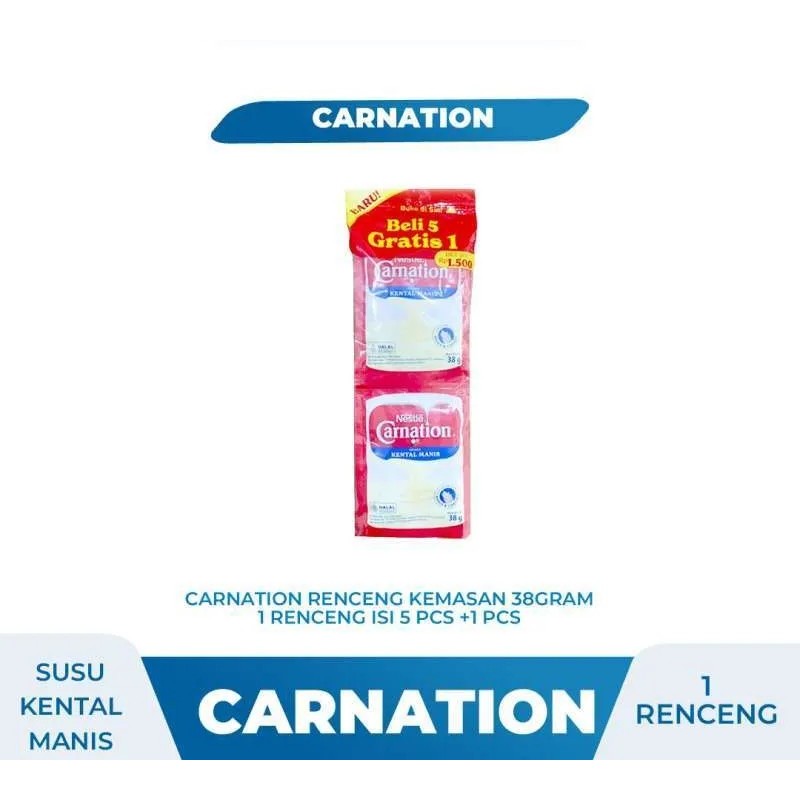 

Carnation 1 RENCENG isi 6 SACHET | Susu Carnation Kental Manis