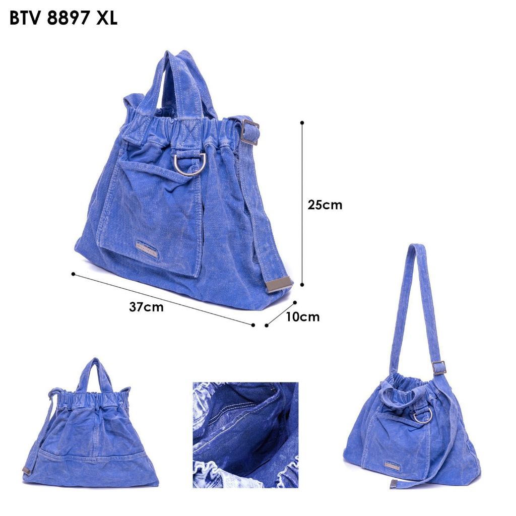 8897 XL Dumpling denim bag / singapore hits DENIM jeans dumpling bag crossbody / tas selempang wanit