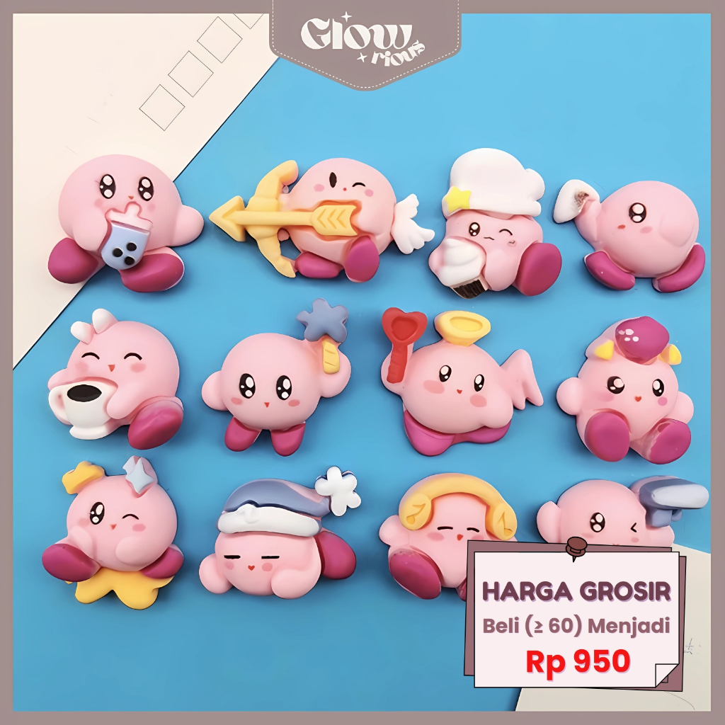 

GR Stiker 3D 1Pcs DIY Dompet Casing HP Edisi Kirby Stiker Timbul Dekorasi Stiker Timbul Mainan Anak