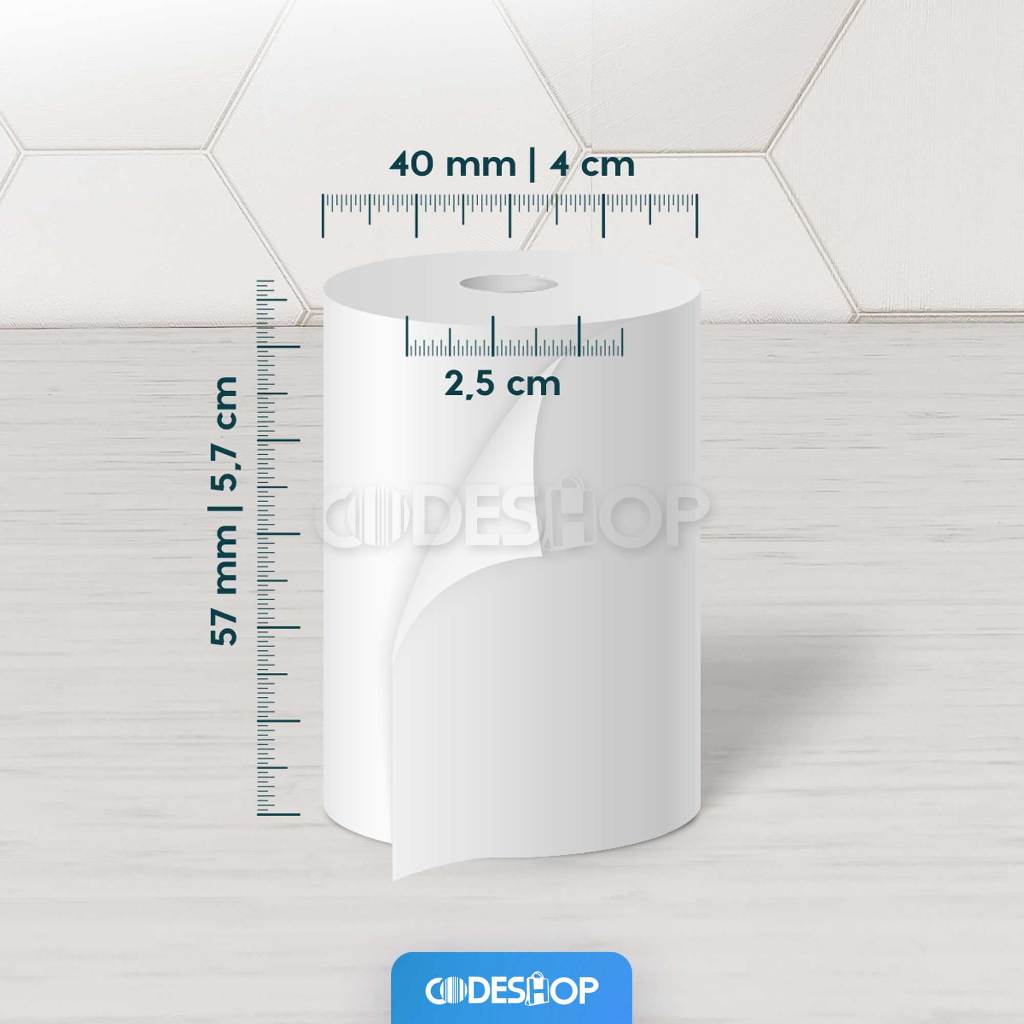 

Kertas Thermal 57x40 mm Struk Paper Terma 57 x 40 KAS Silver Printer Mesin Kasir 58mm Paper Roll