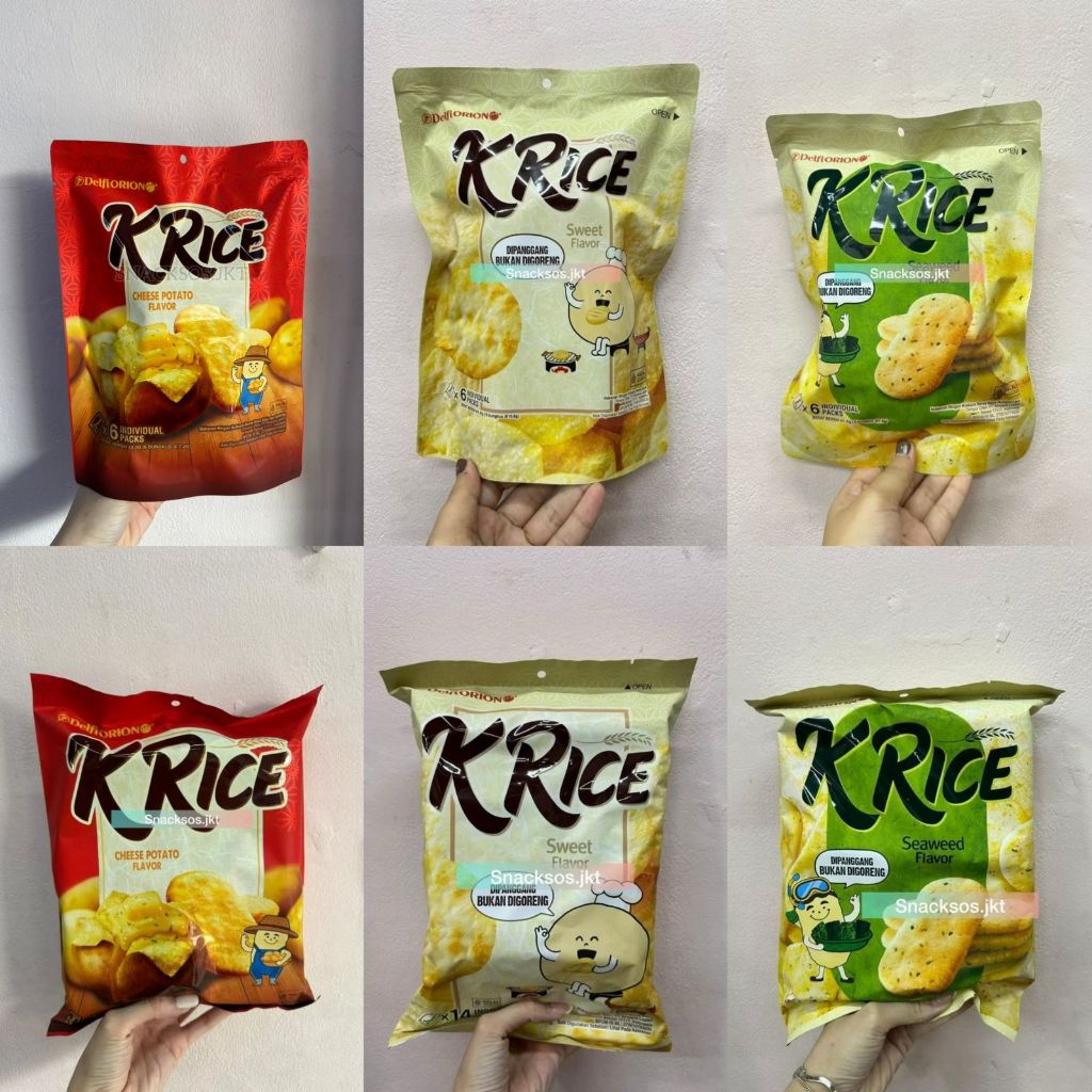 

DELFI ORION CRACKERS O'RICE K'RICE SEAWEED / SWEET / KRICE CHEESE POTATO - Delfi Orion Krekers Beras Orice KRICE