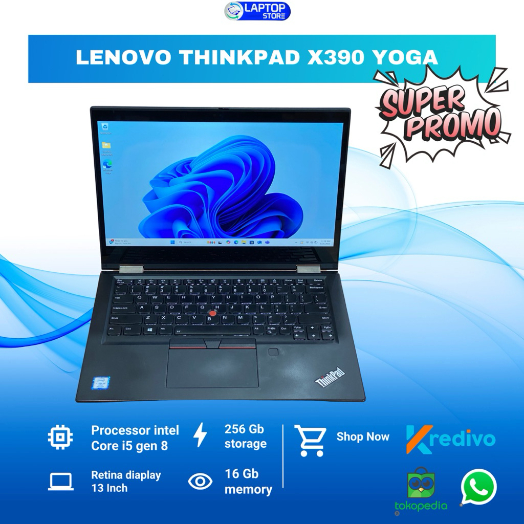 Lenovo X390 Yoga I5 Ram 16gb - 8gb ssd 256gb