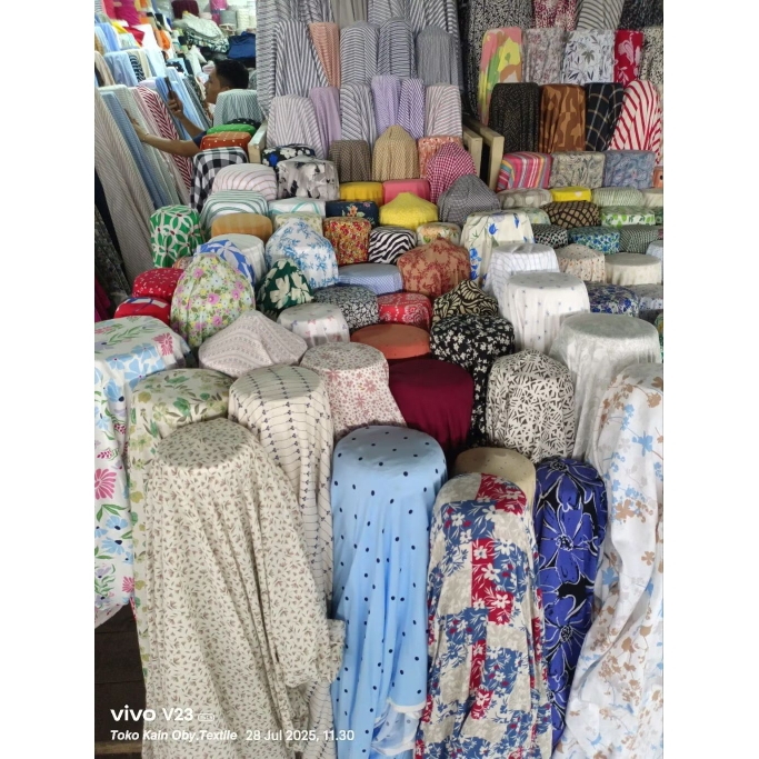 kain katun poplin motif garment tokai Premium quality bahan baju kemeja harga 0,5 m