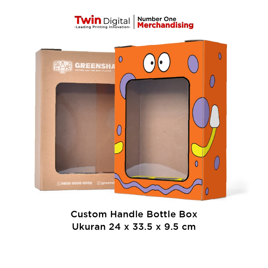 

Custom Box Botol / Kardus Tentengan Botol 1 Liter Isi 3 / Kotak Dus Minuman - Handle Bottle Box