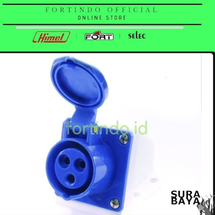 

CEE 124 4Pole 32A SOCKET INDUSTRIAL Surface MOUNTING LISTRIK FORT