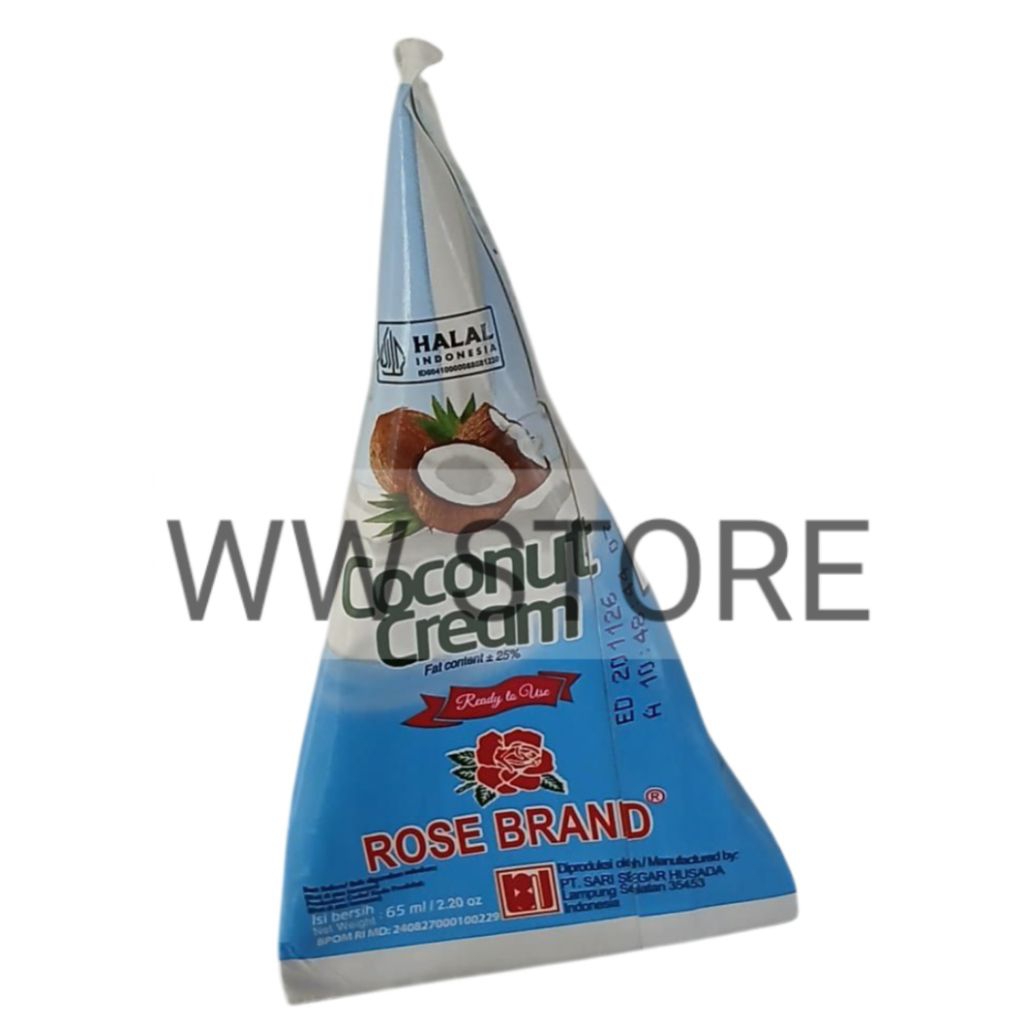 

Santan Kelapa cair halal MUI Rose Brand Coconut Milk Cream 65ml