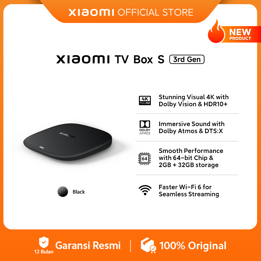 Xiaomi TV Box S (3rd Gen) | Stunning Visual 4K with Dolby Vision & HDR10+ | Immersive Sound with Dol