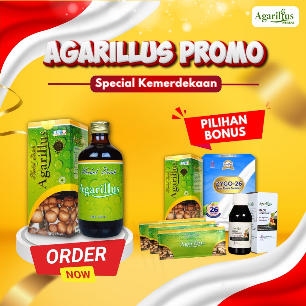 

MERDEKA SEHAT - Agarillus Drink Beli 1 Agarillus drink + bonus Zygo kecil/madu kecil/drink saset